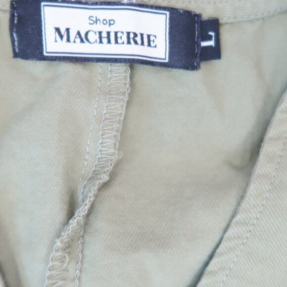 Ma Cherie Olive Green Button Front Jumpsuit Coverall Womens L - Picture 4 of 4